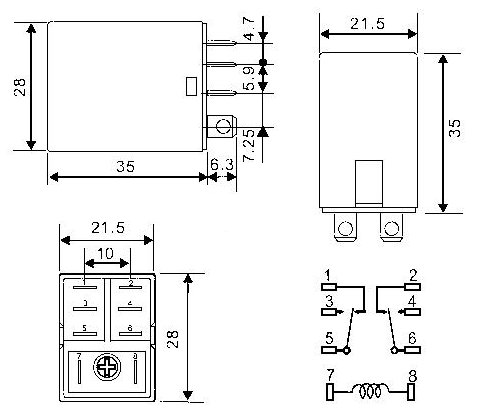 12 Volt Double-Pole Double-Throw Relay
