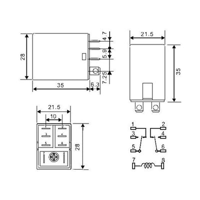 12 Volt Double-Pole Double-Throw Relay